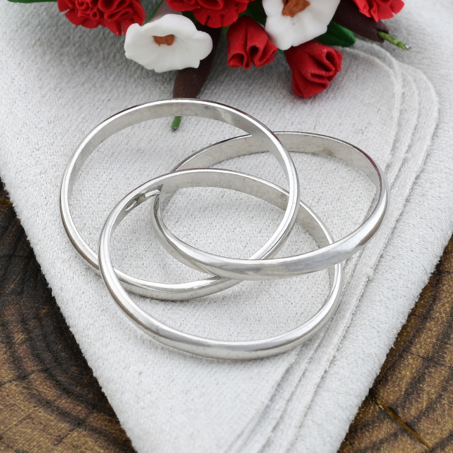 Кольцо серебряное женское тройное Вера Надежда Любовь размер 18 вес 3.65 г