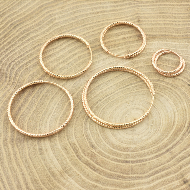 Набір Xuping 30874 сережки-кільця 5 пар розміри 20-55мм позолота 18К